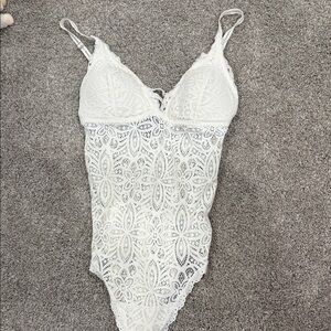 Abercrombie & Fitch White Lace Bodysuit